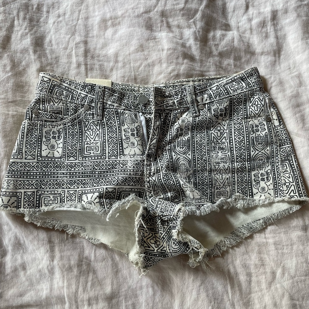 Insight brand tribal denim jean shorts